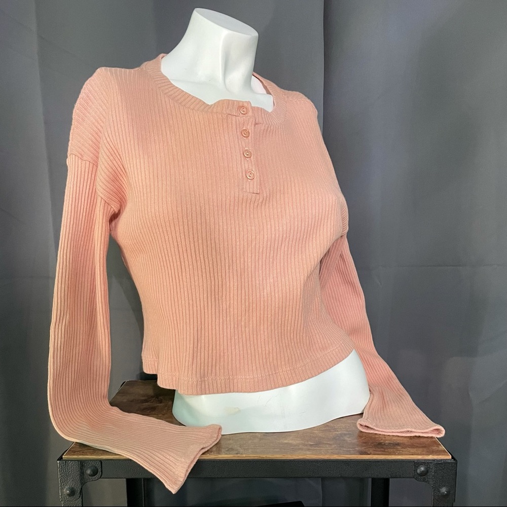 NEW| LUSH Rib Knit Crop Henley